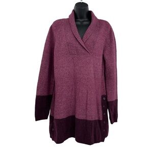 Soft Surroundings Seastar pullover sweater shawl collar plumberry heather size S